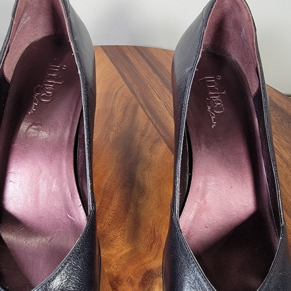 Clarks Indigo Elegant Black Leather Women's Heels Size 7 Comfy Wardrobe Staple - Picture 10 of 17